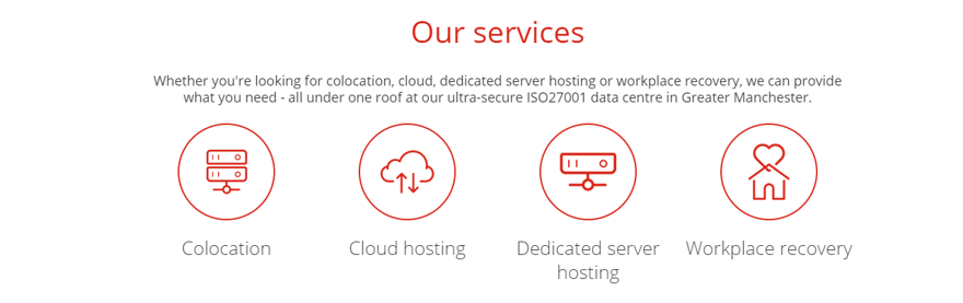 Examples of line art icons on Teledata's website
