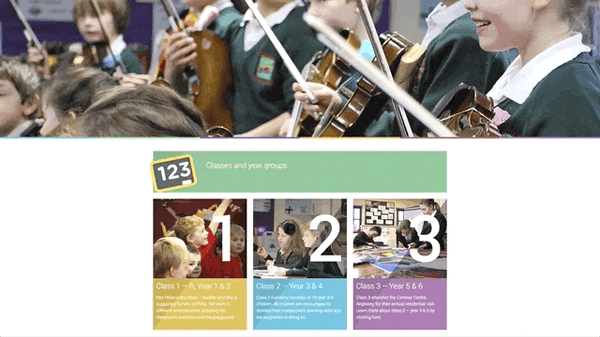 Example GIF of parallax scroll on website