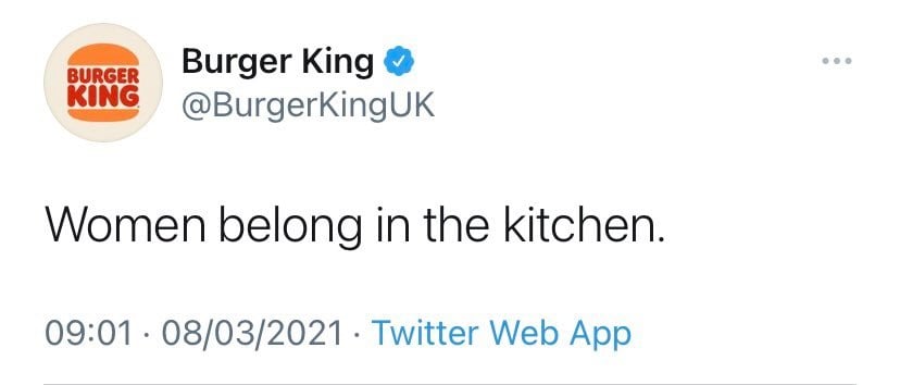 Burger King Womens Day Tweet