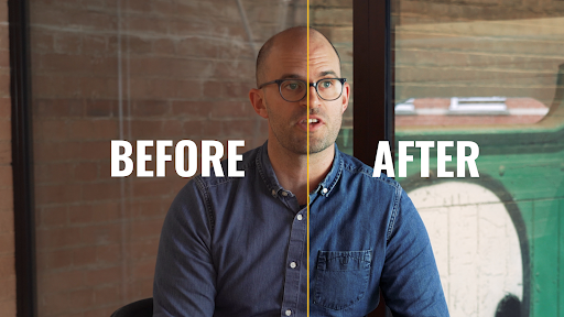 Colour grade before and after