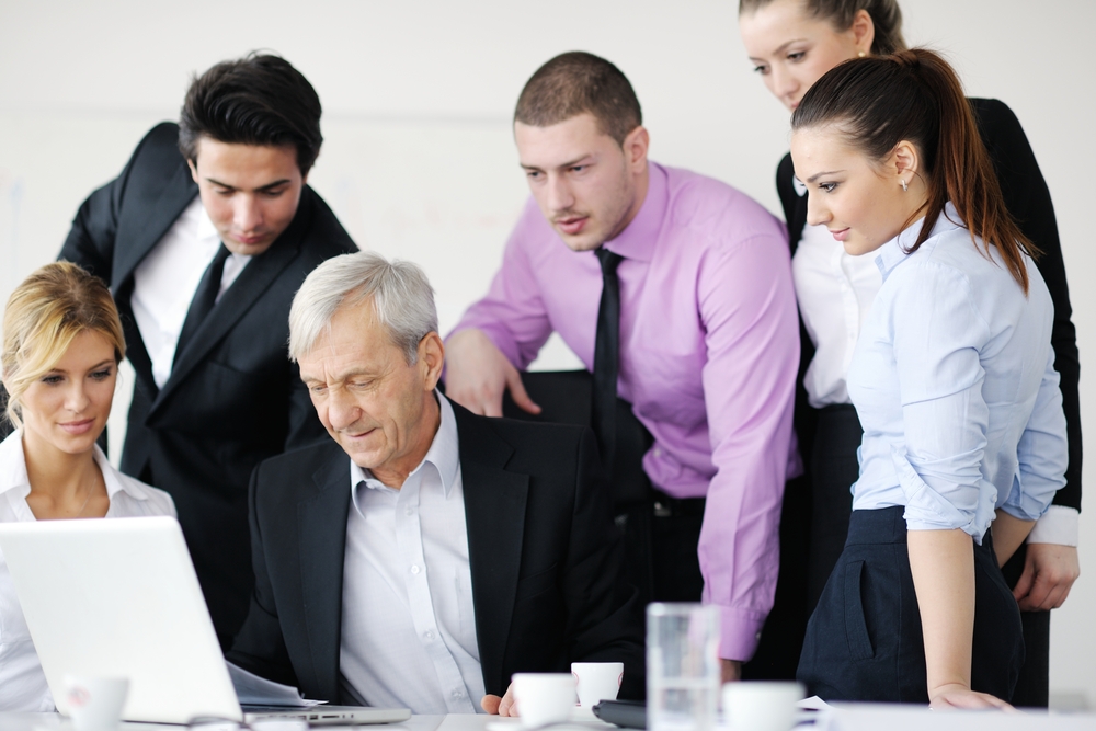 business people  team  at a meeting in a light and modern office environment.