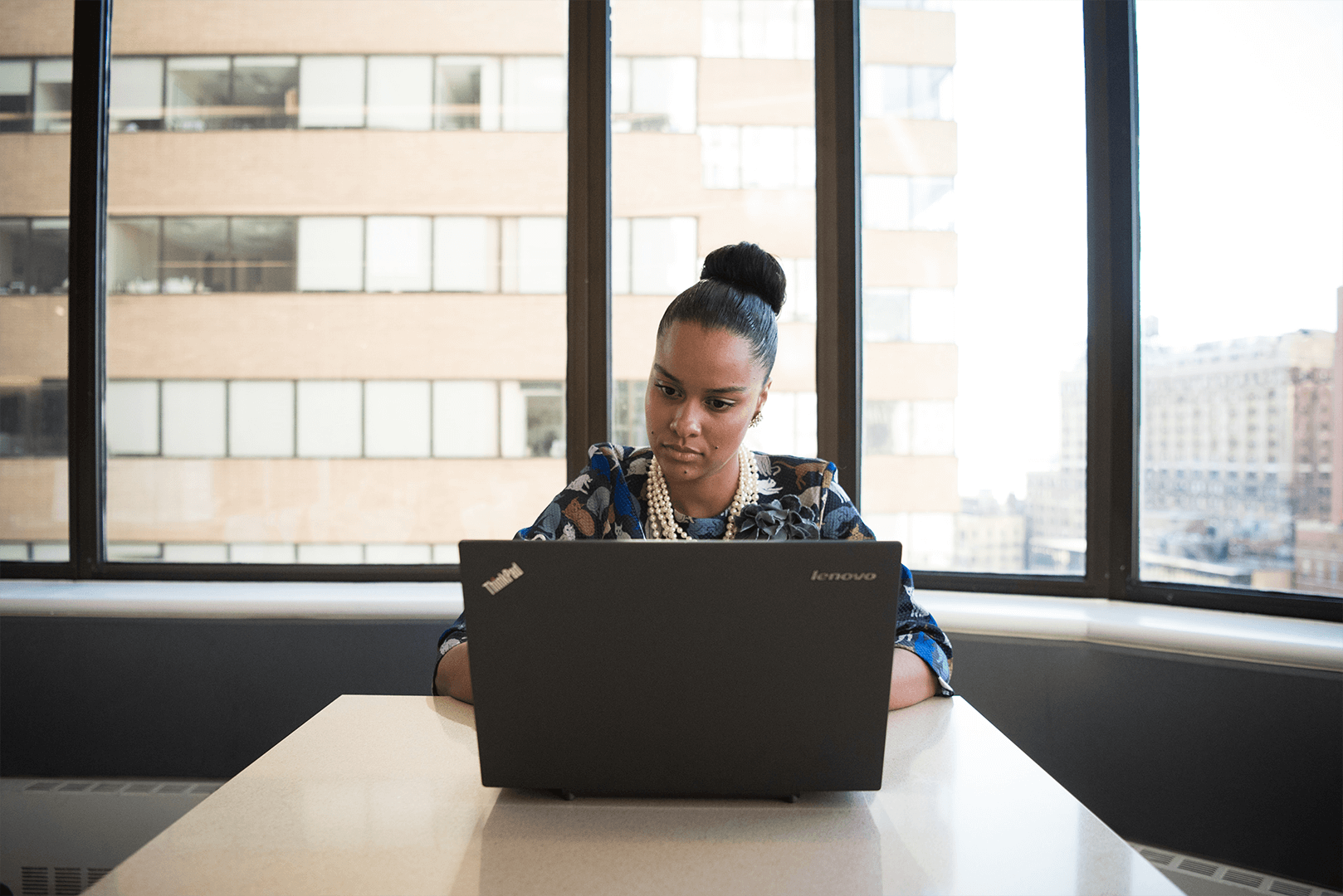 Woman using laptop 