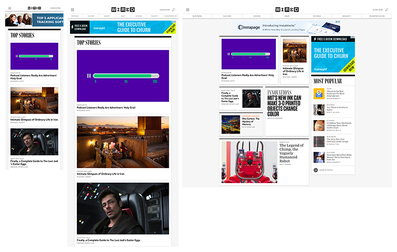 Example of responsive web design on Wired.com