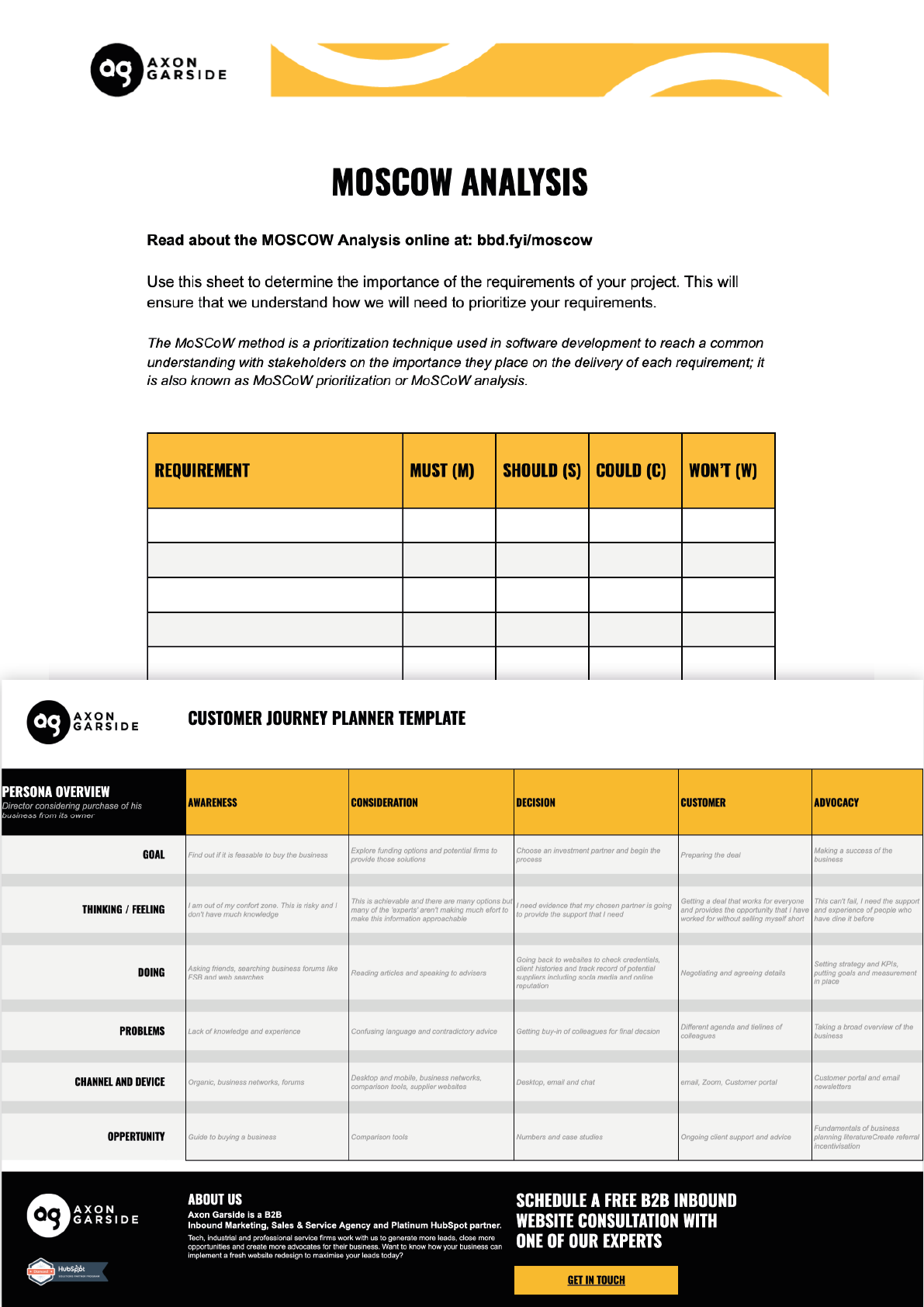 MOSCOW and User Journey planner 